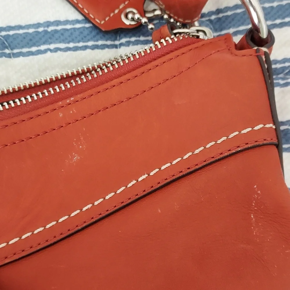 Coach burnt orange leather bag/purse - Picture 8 of 9